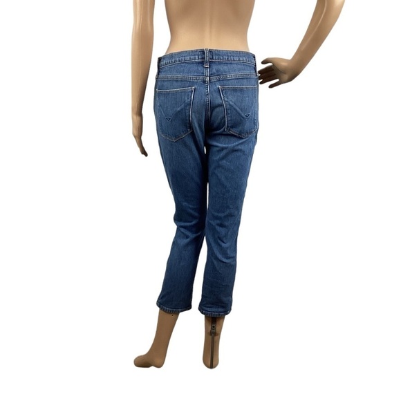 Hudson Riley Crop Straight Jeans Size 26 Blue Medium Wash Exposed Zipper - Picture 5 of 7
